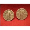 Image 1 : LOT OF (2) 1927 STANDING LIBERTY QUATERS 90% SILVER