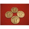 Image 1 : LOT OF (4) 1926 STANDING LIBERTY QUATERS 90% SILVER