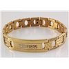 Image 1 : Men's Electroplated Link Gold Bracelet 8 3/4"