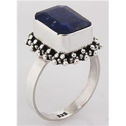 SAPPHIRE CORRUNDUM 29.34CTW ANTIQUE LOOKS .925 RING