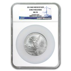 2013 2 oz Silver Libertad MS-70 NGC (ER) - Registry Set