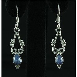 Cabochon Tanzanite 12.70ctw Dangling Hook .925 Earring