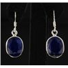 Image 1 : SAPPHIRE CORRUNDUM 33.04CTW SILVER HOOK EARRING