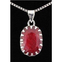 RUBY CORRUNDUM 21.78CTW SILVER PENDANT