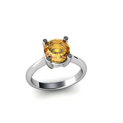 Citrine 1.30ctw Ring 14kt White Gold