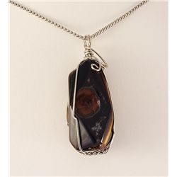 135.40CTW NATURAL UNCUT GEMSTONE WIRE WRAPPED PENDANT