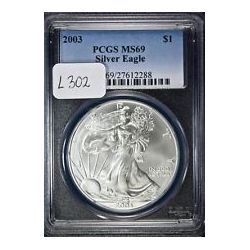 2003 1 oz Silver American Eagle MS-69 PCGS