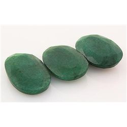 139.05ctw Faceted Loose Emerald Beryl Gemstone Lot of 3