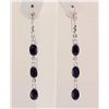 Image 1 : Sterling Silver Drop Dangle 15.80ctw Sapphire Earring