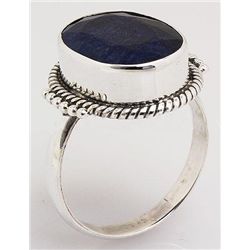 SAPPHIRE CORRUNDUM 29.16CTW ANTIQUE LOOKS .925 RING