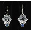 Image 1 : Cabochon Opal 0.54ctw Star Design 0.925 Hook Earring 3.