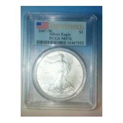 2007-W (Burnished) Silver American Eagle MS-70 PCGS