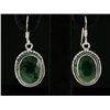 Image 1 : EMERALD BERYL 40.78CTW SILVER HOOK EARRING