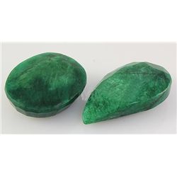 130.83ctw Faceted Loose Emerald Beryl Gemstone Lot of 2