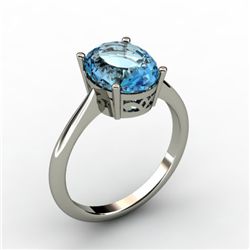 Topaz 3.50 ctw Ring 14kt White Gold