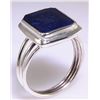 Image 1 : SAPPHIRE CORRUNDUM 24.56CTW BEZEL SILVER RING