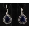 Image 1 : SAPPHIRE CORRUNDUM 35.16CTW SILVER HOOK EARRING