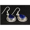 Image 2 : SAPPHIRE CORRUNDUM 35.16CTW SILVER HOOK EARRING