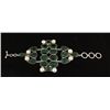 Image 1 : EMERALD BERYL 74.95GRAMS FASHION SILVER BRACELET