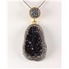 Image 2 : Raw Druzy Natural Stone Druse Victorian Look Pendant