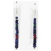 Image 1 : 22.30ct Single Line Multi-Color Silver Hook Earring