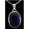 Image 1 : SAPPHIRE CORRUNDUM 58.13CTW SILVER PENDANT