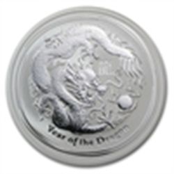 2012 2 oz Silver Australian Lunar Year of the Dragon Co