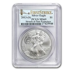 2013 (S) Silver American Eagle MS-69 PCGS (First Strike