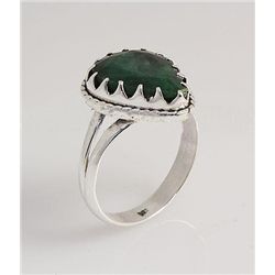 EMERALD BERYL 26.30CTW UNIQUE DESIGN SILVER RING