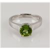 Image 2 : Sterling Silver Prong Set Ring with Peridot Gemstone