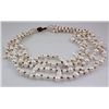 Image 2 : PRETTY WHITE 674.00CTW FW PEARL NECKLACE W/ BOTTON LOCK