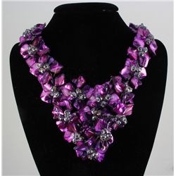 1308CTW 16  BAHAMA PURPLE MOTHER OF PEARL NECKLACE META