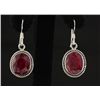 Image 1 : RUBY CORRUNDUM 27.15CTW SILVER HOOK EARRING