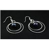 Image 2 : Pearl Dangling 3.67g Diamond Cut Design Silver Earring