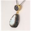 Image 1 : Raw Druzy Natural Stone Druse Victorian Look Pendant