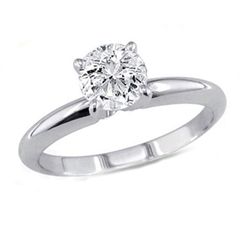 1.00 ct Round cut Diamond Solitaire Ring, G-H, SI2