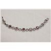 Image 1 : Joshua Lieff Designer Rhodium Plated Bracelet  With Pink and Clear Swarovski Crystals