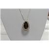 Image 1 : Sterling Silver Necklace/Pendant With Genuine  Smokey Topaz and C.Z. (Appraised $496)