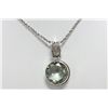 Image 1 : Sterling Silver and Genuine Green Amethyst  Necklace/Pendant