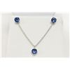Image 1 : Joshua Lieff Designer Rhodium Plated  Necklace/Pendant and Earrings With Blue  Swarovski Crystals