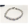 Image 1 : Sterling Silver Bracelet With Genuine  Sapphires and C.Z. (Appraised $2,626)