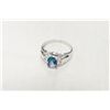 Image 1 : 10kt White Gold Ring With Genuine Mystic  Topaz and Diamonds