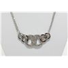 Image 1 : Joshua Lieff Designer Rhodium Plated Triple  Strand Necklace and Circle Pendant With Clear  Swarovsk