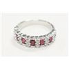 Image 1 : Sterling Silver Ring With Genuine Rubies and  C.Z. Size 7.75 (Appraised $1,000)
