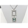 Image 1 : Michelle Merizzi Designer Rhodium Plated  Necklace and Drop Style Double Pendant With  Blue and Clea