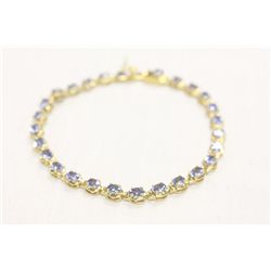 Gold Plated Sterling Silver and Genuine  Tanzanite Bracelet (Appraised $1,360)