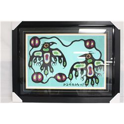 Norval Morrisseau Limited Edition Museum  Framed Publisher's Proof Print  "Thunderbird""  (Hand Sign