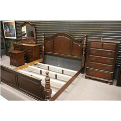 King Size Bedroom Set Including Bed, Dresser,  Mirror, Highboy & Night Table