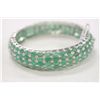 Image 1 : Sterling Silver Bangle Bracelet With 195  Genuine Emeralds (Appraised $2,150)