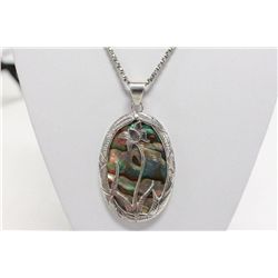 Sterling Silver and Genuine Abalone  Necklace/Pendant